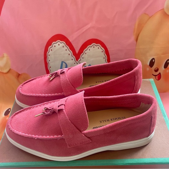 Kids Pink Loafers